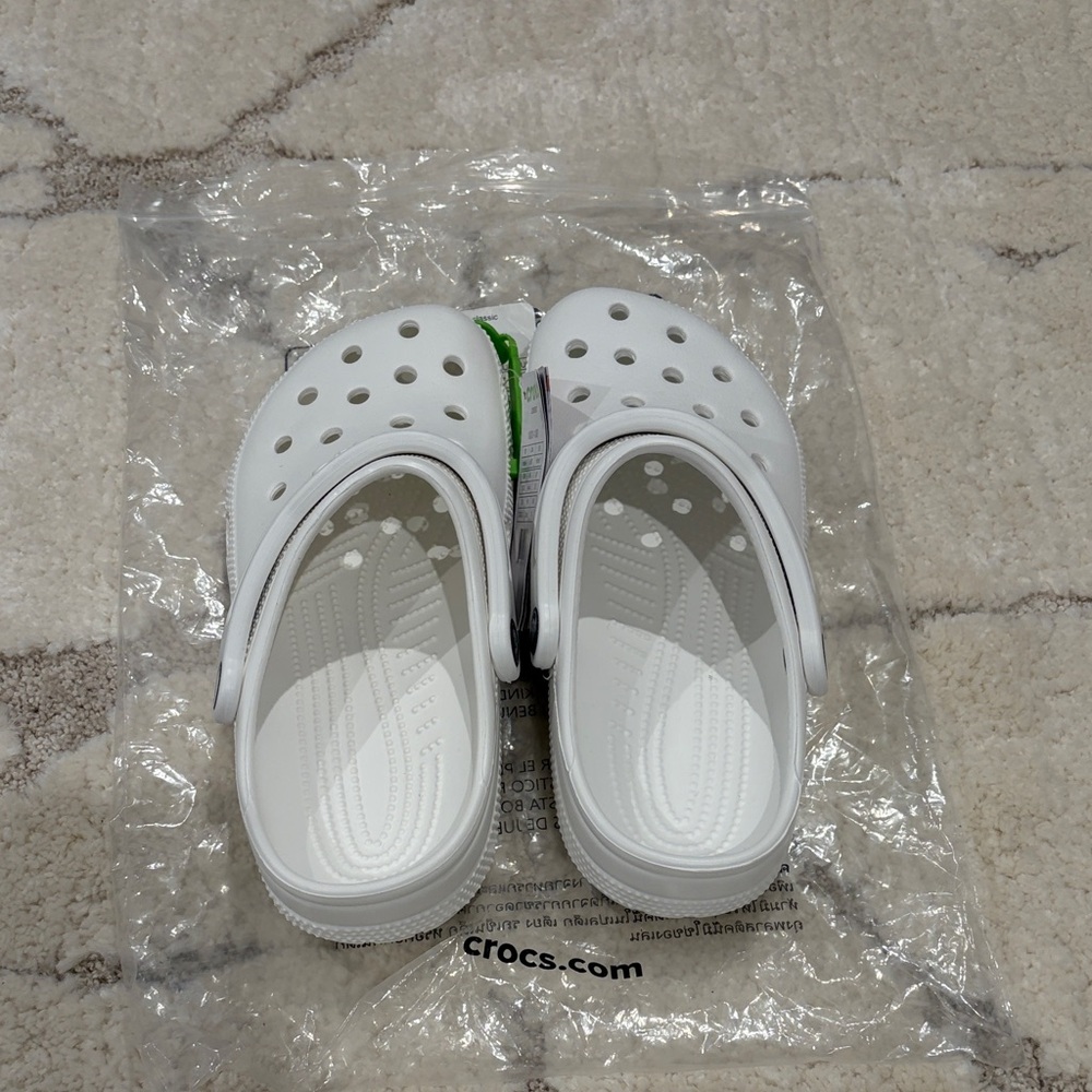 CROCS Kids Classic White Clogs